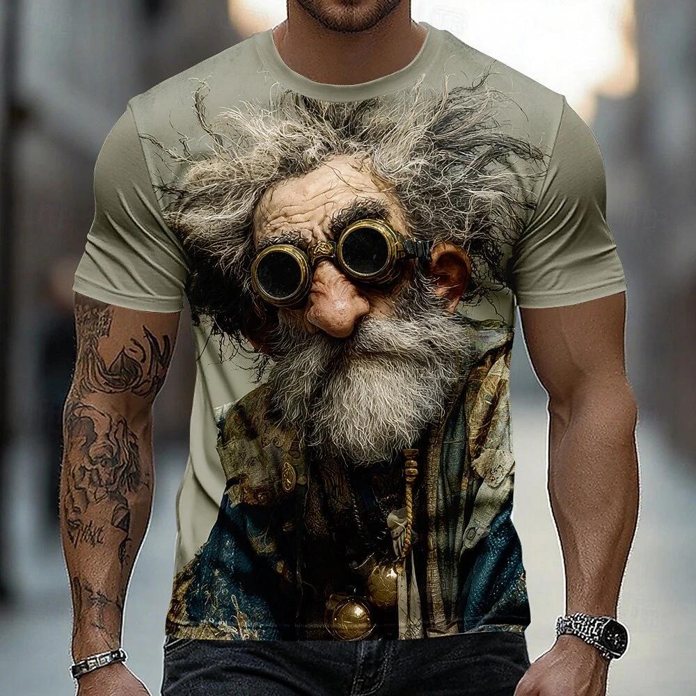 Funny Cartoon Character 3D Print Men's T Shirt Casual O-neck Loose Short Sleeve Tops Hip Hop Trend Street Tees Summer T-shirts