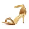 7cm Temperament Light Mouth Strap Thin Heel Sandals Crystal Yellow Diamond Wedding Shoes Sexy Fish Mouth Summer Sandals