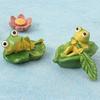 2Pcs Miniature Resin Frog Decor For Tabletop Cute Frog Models For Diy Crafts And Fairy Gardens For Home And Office Decor