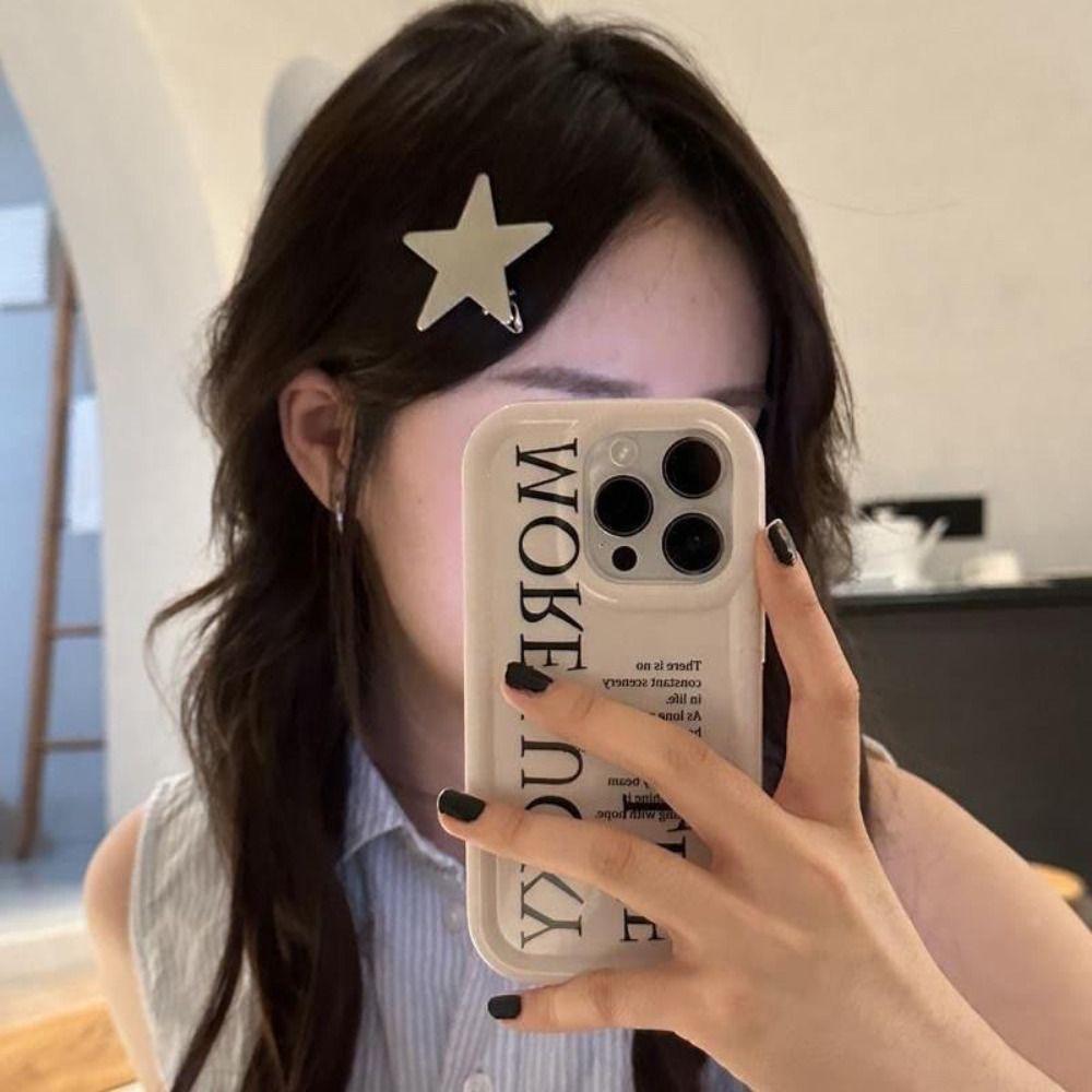 Creative Pentagram Hairpin Y2K Cute Hair Barrettes Lovely Silver Star Hair Clip Summer