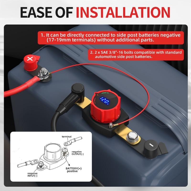 Digital Display Battery Protector Switches Disconnect Switches for Voltage Monitoring & Safety in Automotive Marine Settings