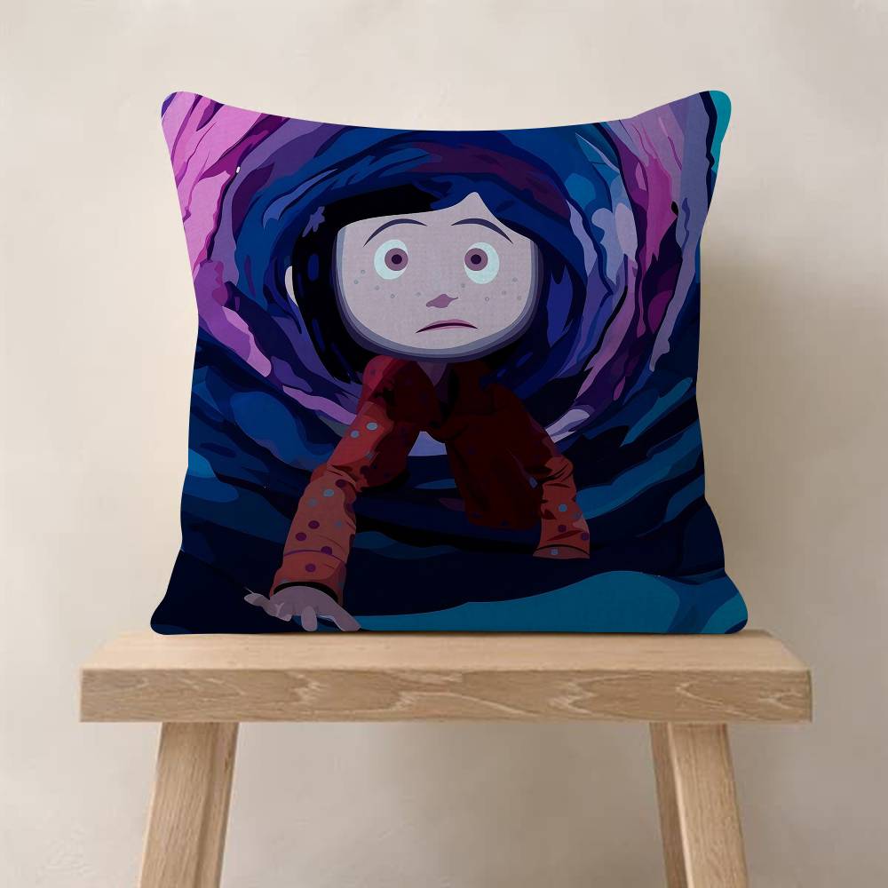 5D Anime CCoraline Cushion Cover Inches Farmhouse Decor Home Throw Pillow Covers For Couch Decorations