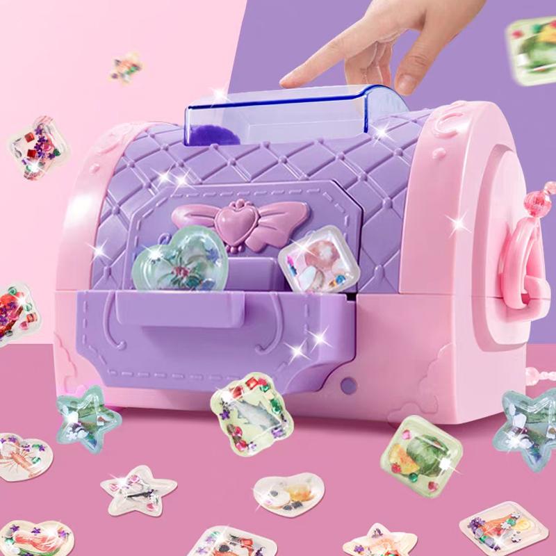 24 шт. DIY Сумочка для девочки-принцессы Машина для изготовления наклеек Ручная поделка Игрушки Игра на вечеринке Подарок Ручная креативная 3D-машина для наклеек Для детей