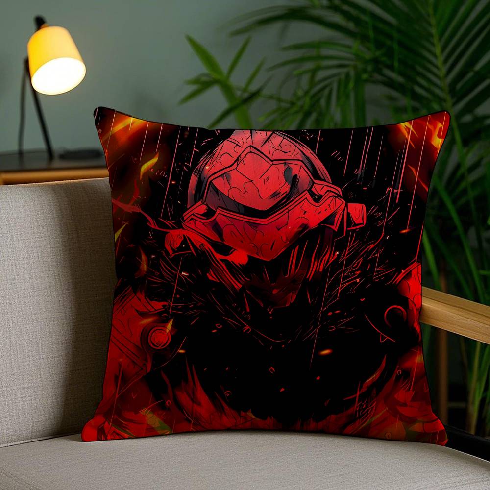 Красивая аниме наволочка Goblin Slayer-Cartoon, наволочка против пылевых клещей, невидимая молния, шелковистый короткий плюш, чехол для диванной подушки