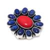Italian Red Coral, Lapis Handmade 925 Sterling Silver Jewelry Ring Size 8 I6C52