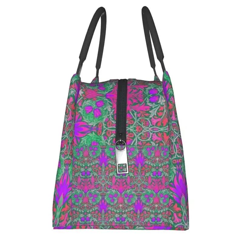 William Morris Изолированная сумка для ланча для женщин Портативная сумка-холодильник Snakeshead Термобокс для ланча Пляжная походная дорожная сумка через плечо