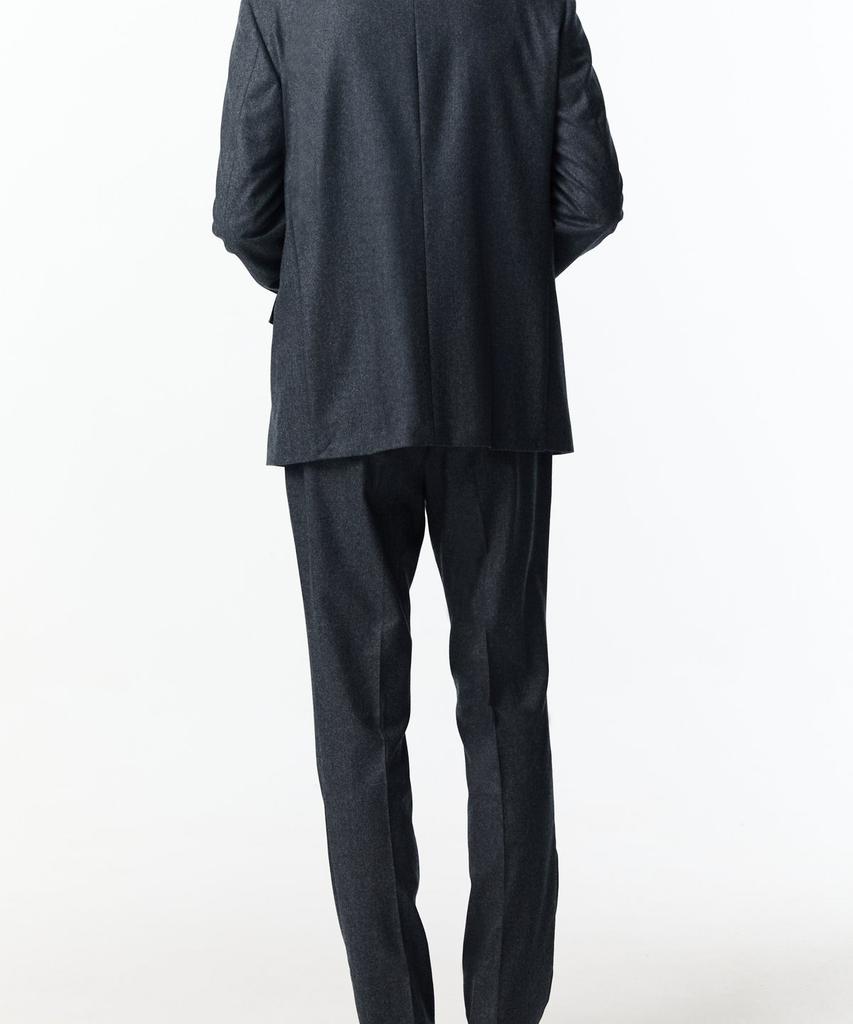 Man On The Boon Notched Lapel Flannel Suit Jacket_Dark Gray 4714351004