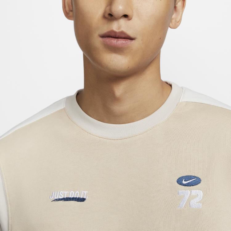 Nike Свитшот с круглым вырезом и длинным рукавом с логотипом, мужской свитшот бежевого цвета HQ4949-126