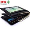 RFID Theft Protect Men Wallets Coin Pocket Purse Card Holder Zipper Genuine Cow Leather Wallets