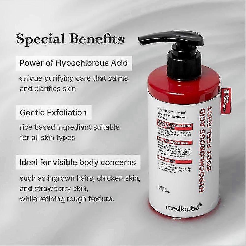 Hypochlorous Acid Rice Peel Shot-Duo For Face Body Gentle Exfoliating Serum for Dead Skin Cells Pore Care Blackheads Excess Sebum Control