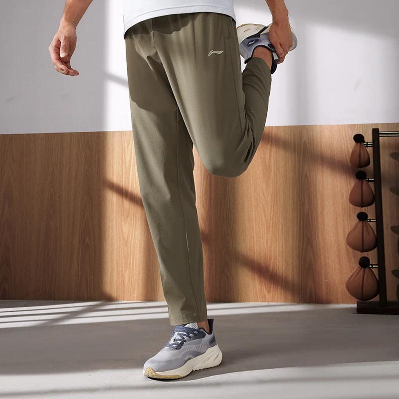 Li Ning Fitness Series Knitted Sweatpants Men's Army Canvas Green AYKT205-3