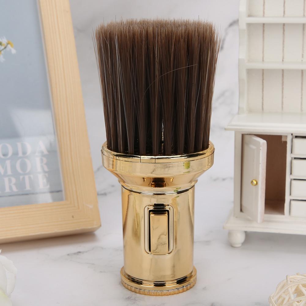 Gold Color Neck Duster Brush Light Hair Brush Barber Shop Brush Beard Shaving Brush Men Grooming