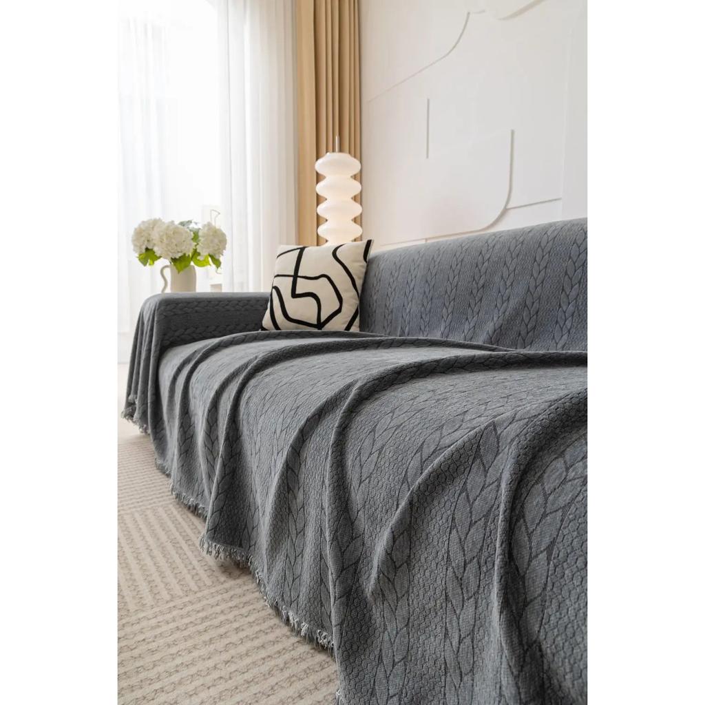 Чехол для диванной подушки с двумя сторонами Чехол для дивана с узором «Шенилл» и узором «Пшеничное ухо» Чехол для дивана Housse Canapé 3 места, наклонный