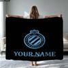 1PC Club Brugge KV Custom Name Patterned Flannel Blanket Suitable For All Seasons for Home Decor Warmth and Comfort Gifts Holiday Present