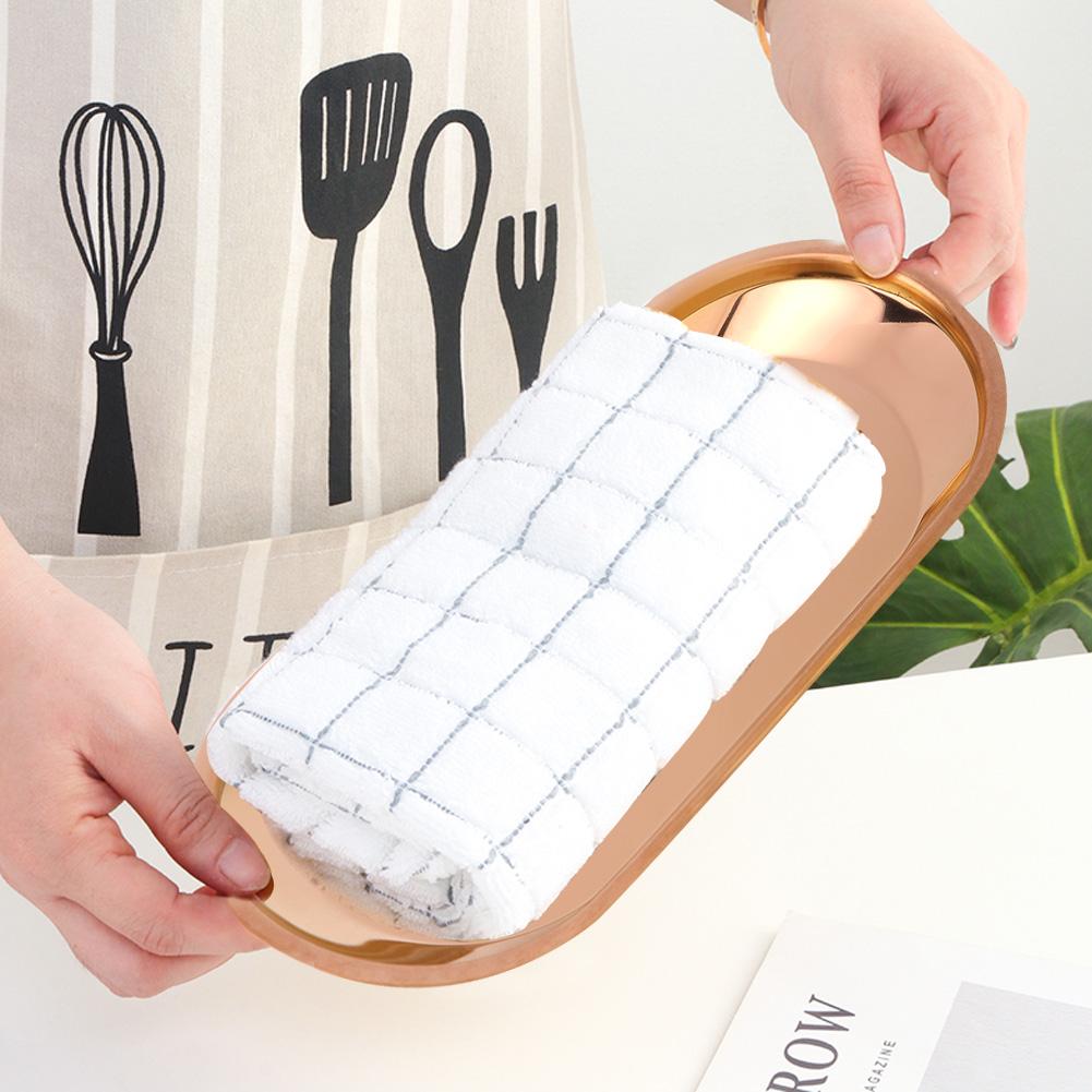 Нержавеющая сталь, скандинавский овальный поднос для полотенец, идеально подходит для закусок, косметики, ювелирных изделий(медь)