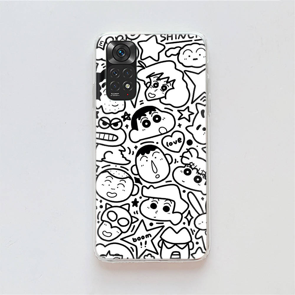 Чехол DT43 Crayon Shin Chan для Samsung A04 A14 A23 A34 A54 M23 M33 M52 M53 Realme 10 9 C30S C35 C55 VIVO Y02S Y21 Y33S Y51 X80 Pro Прозрачная крышка