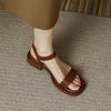Fashion Fashion Retro Women Shoes Summer New Round Toe Flat Shoes Comfor Anti Slip Women's Roman Sandals Simple Versatile Flat Sandals
