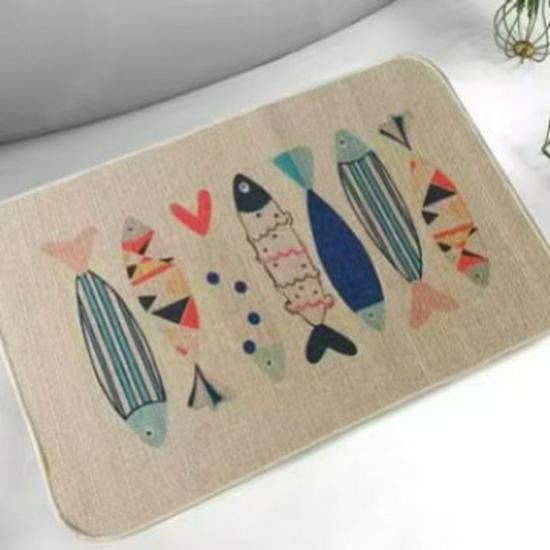 Льняной диатомитовый коврик для ванной с противоскользящим покрытием: Высокое водопоглощение, защита от падения для ванной комнаты и туалета