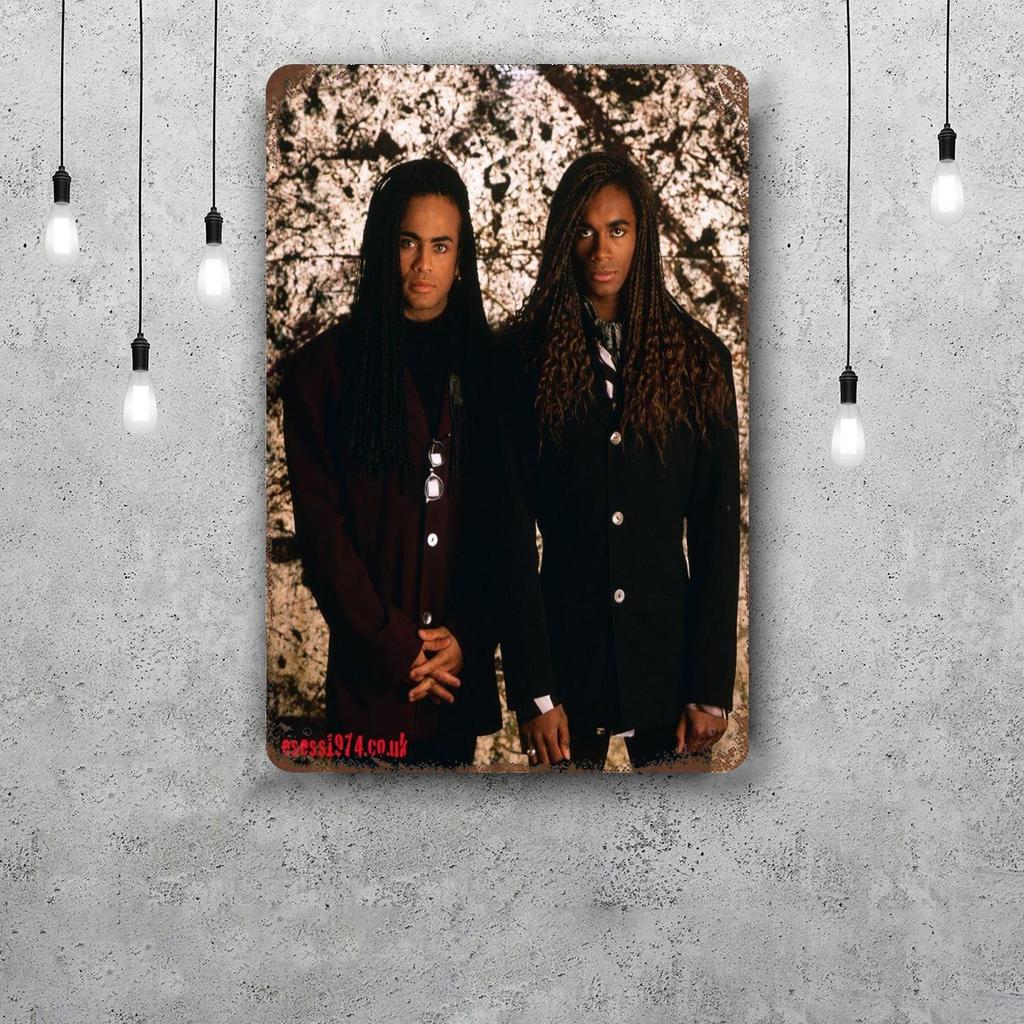 Milli vanilli Декоративный плакат Винтажная жестяная табличка Металлическая табличка Декоративная табличка для паба Бара Мужской пещеры Клуба Настенное украшение