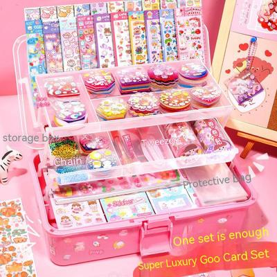 Набор наклеек Guka, кремовый клей, наклейка, справочник, полный набор коробок для хранения материалов «сделай сам», для детей и девочек