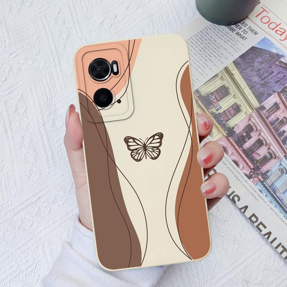 Чехол для OPPO A96 A78 A94 A8 A9X A76 A73 A93 A74, чехол с изображением подсолнуха и бабочки, роскошная противоударная защита для экрана, матовый мягкий силикон для бампера OPPO