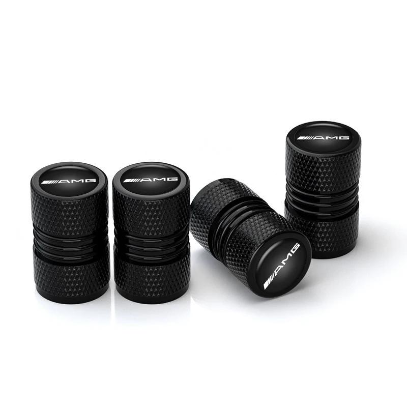 DJR5 Hot 2025 4PCS Aluminum Alloy Car Wheel Tire Valve Caps Tyre Stem Protect Cover For Mercedes Benz AMG Class A W222 W204 W214 CLS