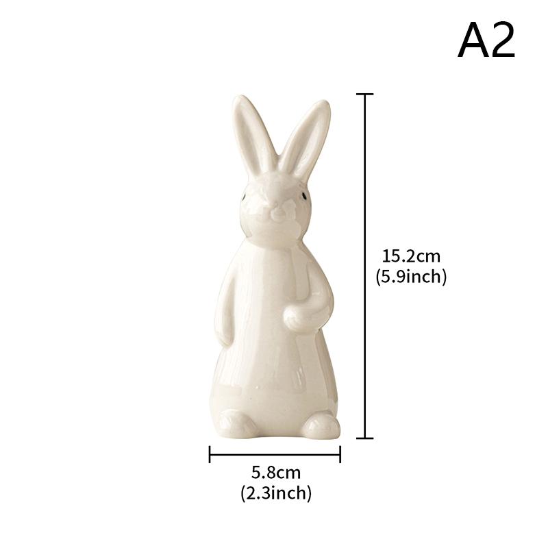 Белые керамические кролики для домашнего стола, книжной полки, пасхальные украшения, кролик, украшение для микроландшафта, для сада, заднего двора, украшения, поделки