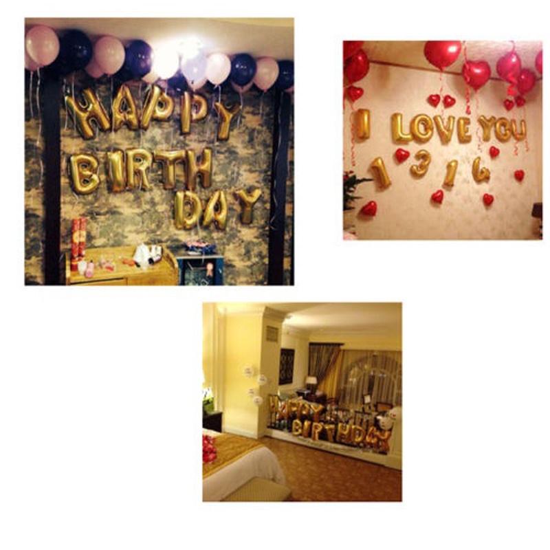 Роскошные 16-дюймовые золотые и серебряные надувные шары-буквы и цифры для праздников