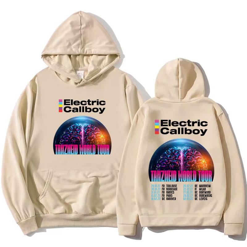 Electric Callboy Tanzneid World Tour Hoodie Men Women Long Sleeve Hooded Sweatshirt Rock Band Graphic Pocket Pullover Unisex Top