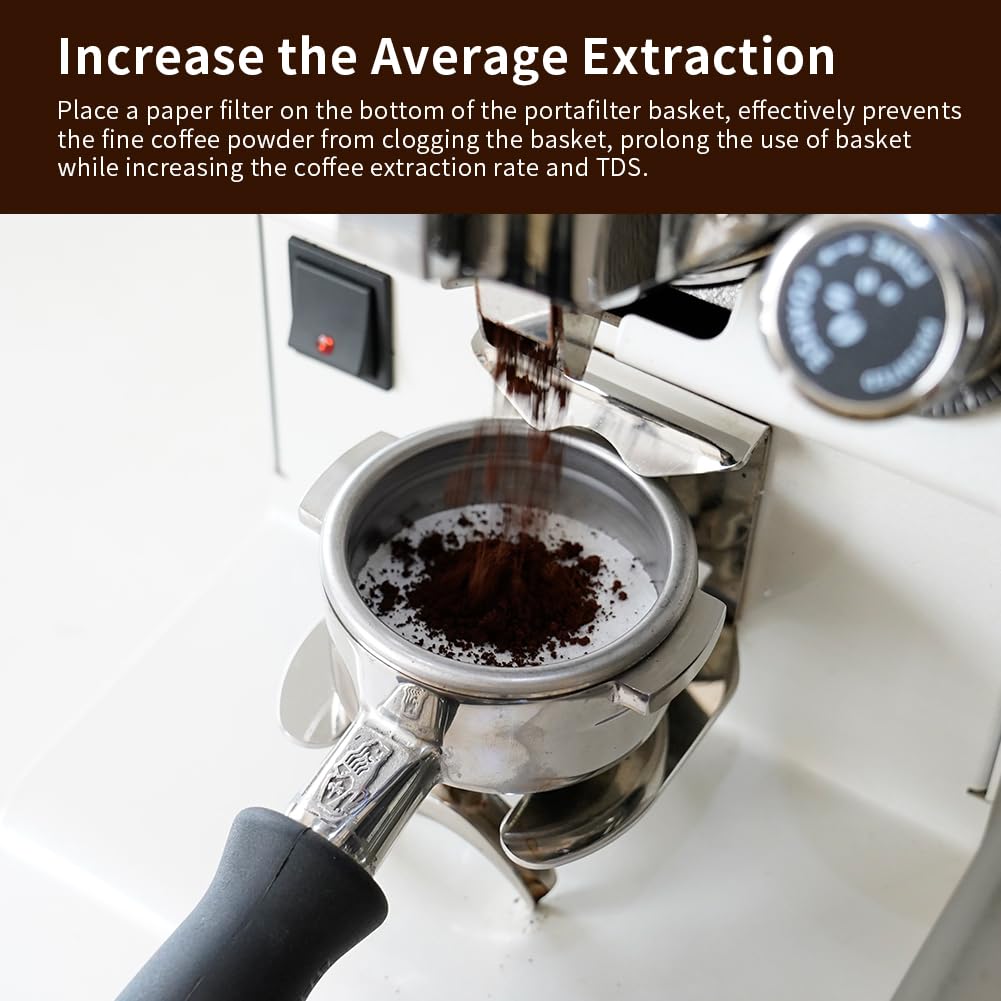 Watchget 55 мм бумажный фильтр для эспрессо - 1000 листов неотбеленной кофейной фильтровальной бумаги для 58 мм нижней корзины портафильтра, сетчатый фильтр для эспрессо-машины