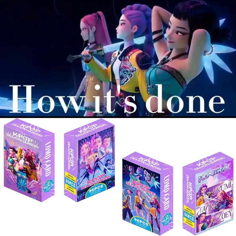 Коллекционный набор фотокарточек K-pop «Охотники на демонов» с яркими иллюстрациями персонажей