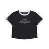 New MLB Preppy Style Collection New York Yankees SS25 T Shirt Women's Black 3FTSV0553-50BKS