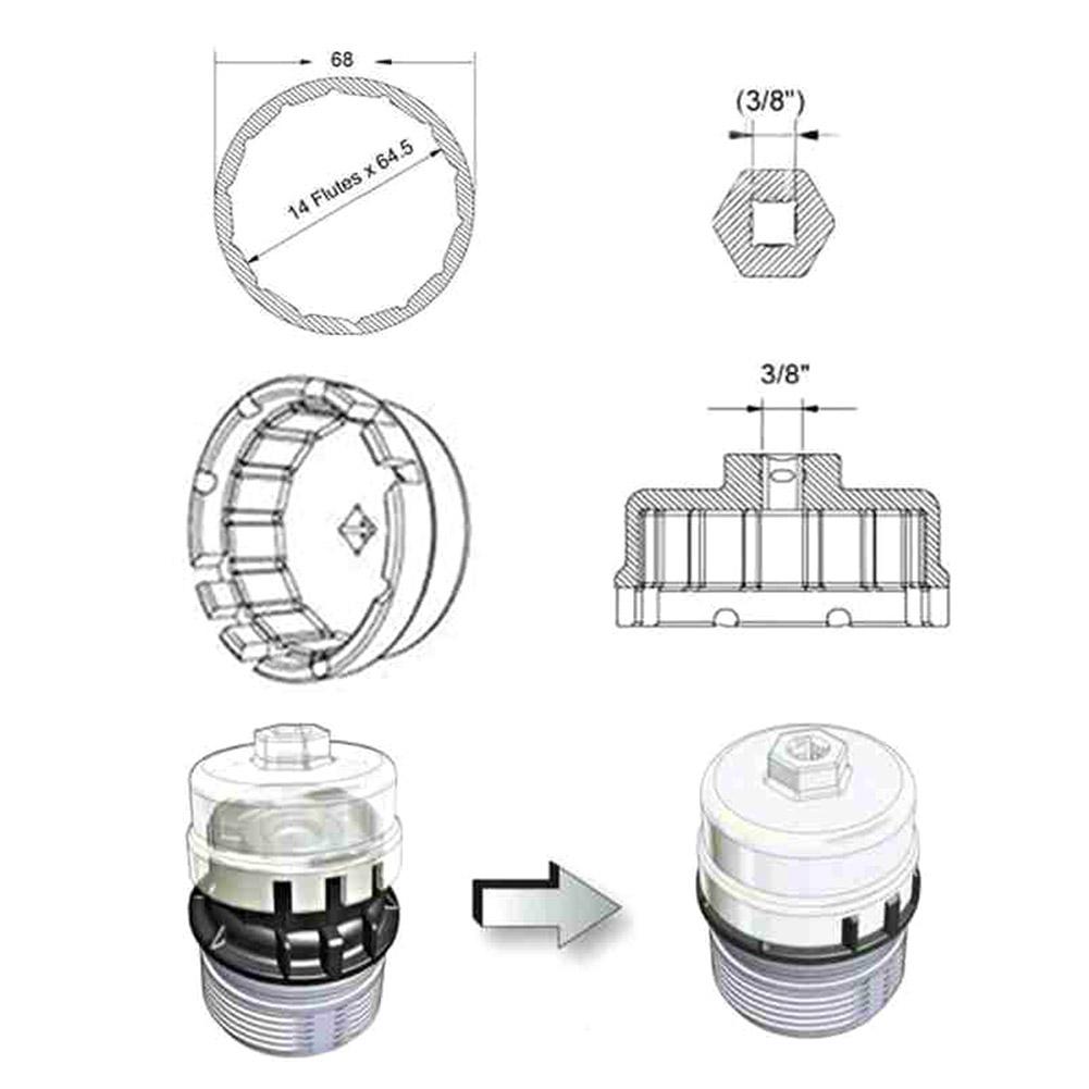 2024 алюминиевый автомобильный масляный фильтр ключ шляповидный ключ для Toyota Prius Corolla Rav4 Lexus автомобильные аксессуары автозапчасти для ремонта C1Y1