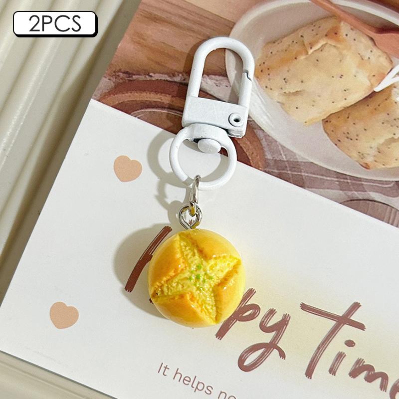 2 шт. забавная новинка, кулон в виде еды, креативная имитация еды, брелок для ключей, автомобильные брелки, изысканный рюкзак, украшения, аксессуары, подарки