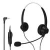 2.5mm Telephone Headset Binaural Noise Cancelling Call Center Earphone with Mic Mute for Business Cu