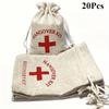 20 шт., сумка для экстренного набора для выживания при похмелье, принадлежности для мальчишника/девичника в грубой льняной сумке, сумка для оказания первой помощи в подарок
