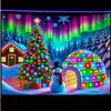 Christmas Snow Fluorescent Tapestry Outer Space Polyster UV BlackLight Tapestry, Wall Hanging For Living Room Bedroom Office Home Decor