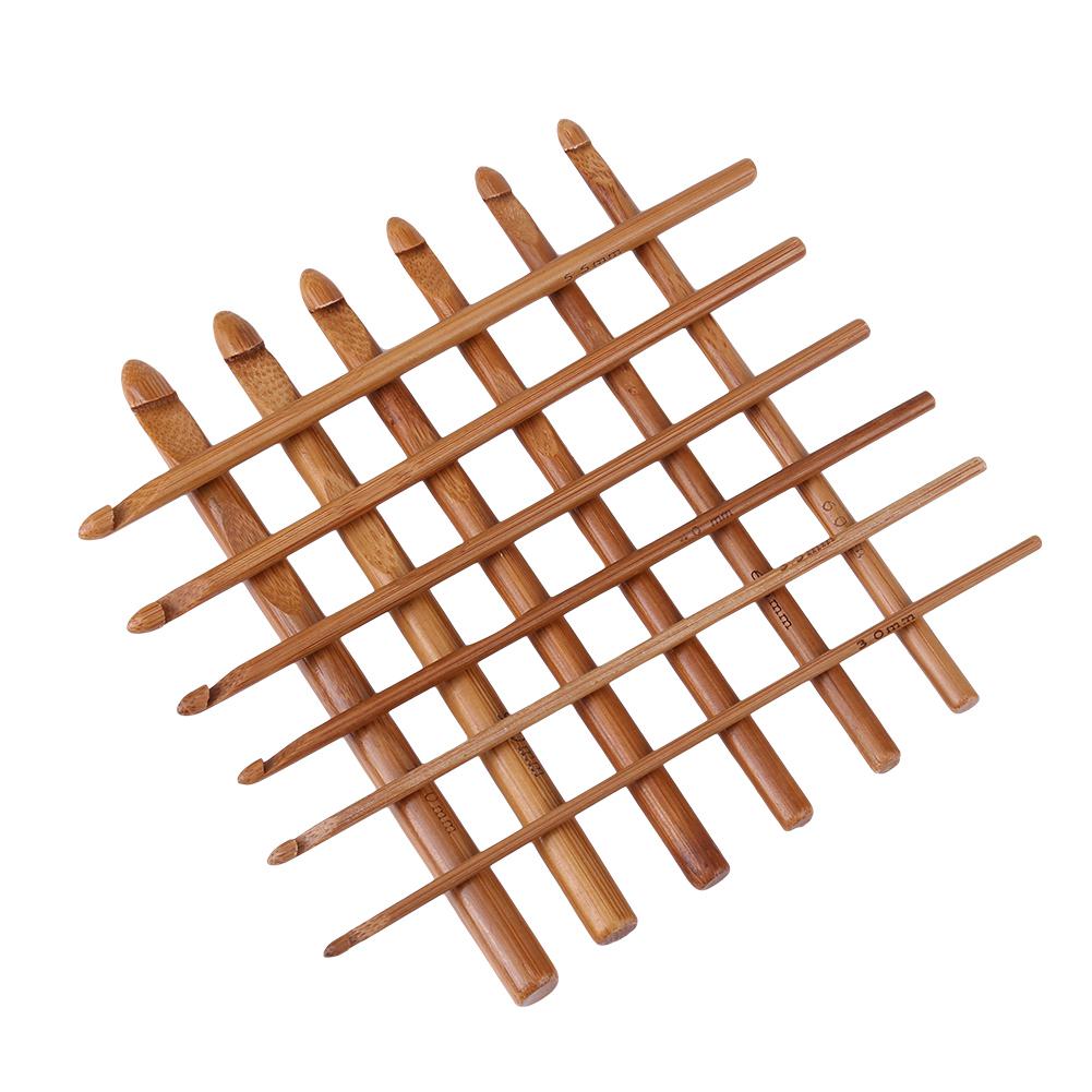 12pcs set Carbonized Bamboo Knitting Needle Set Crochet Hooks Sweater Needles Yarn Weaving Tool