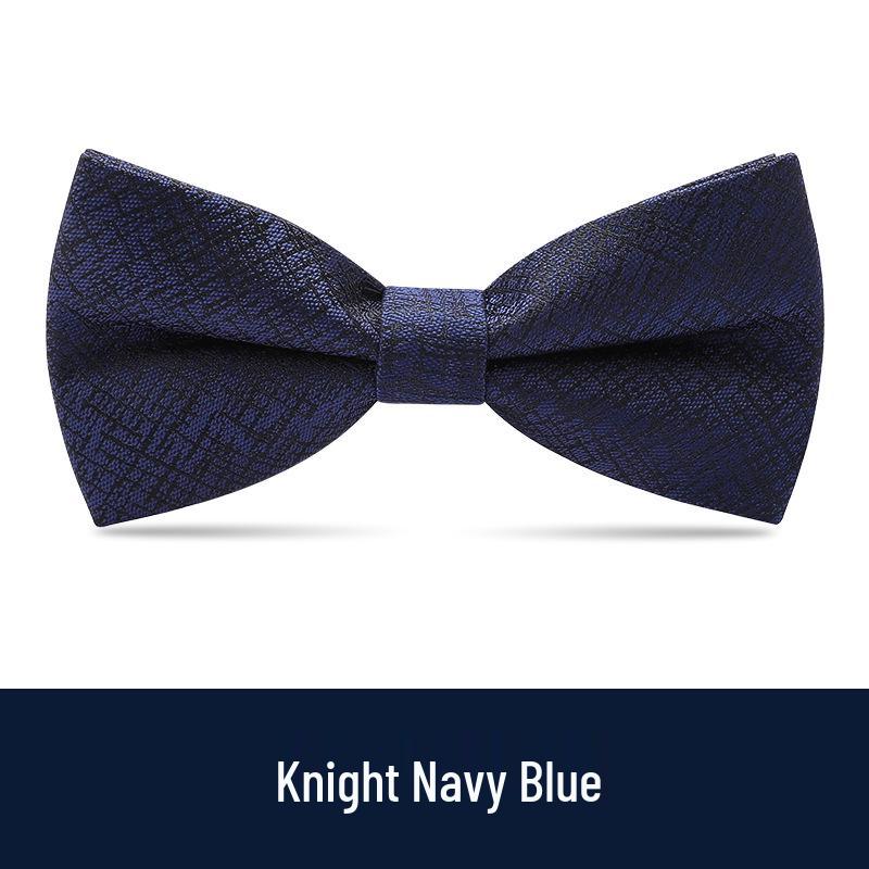 Men's Burgundy & Black Bow Tie for Weddings - British Korean Style