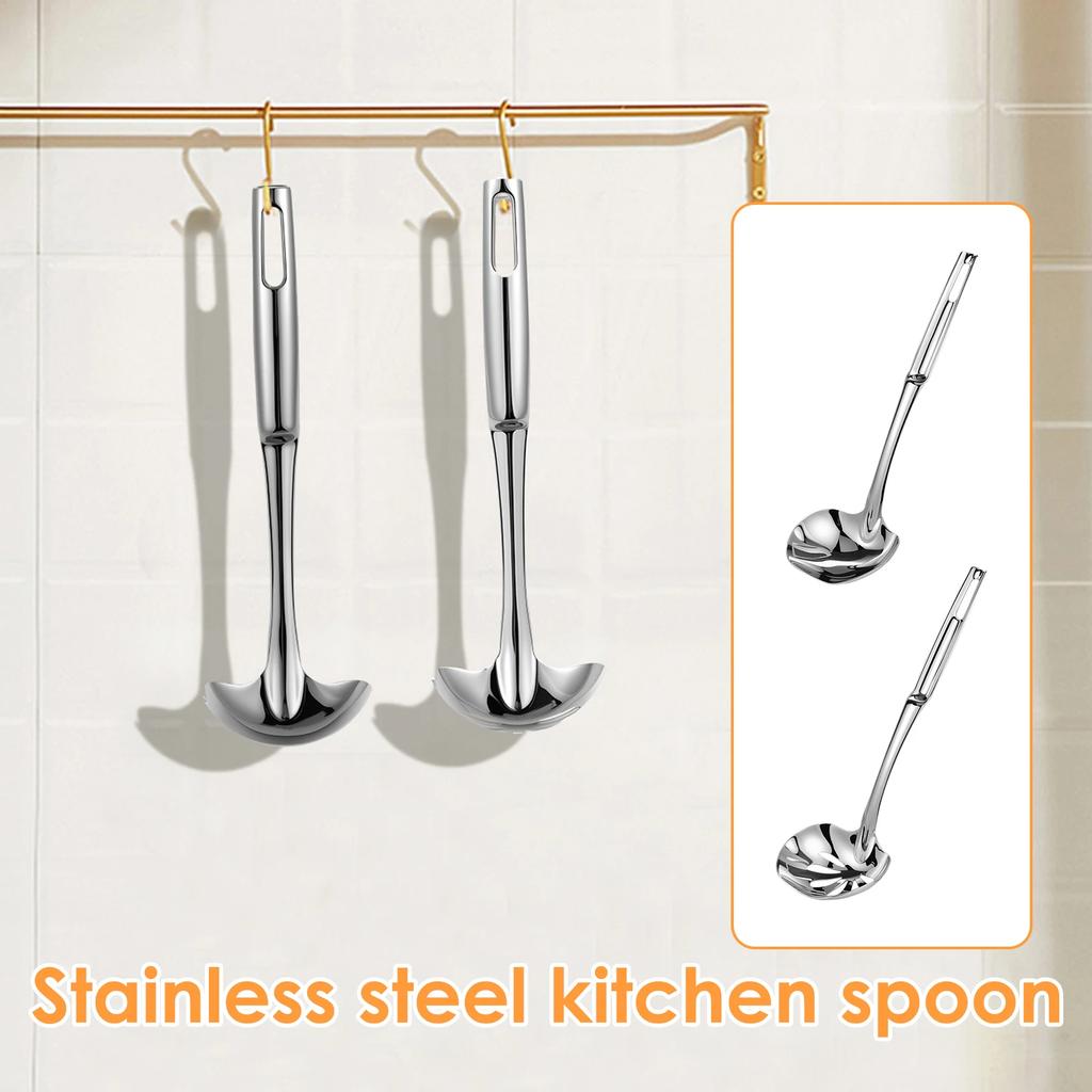Половники из нержавеющей стали Металлическая сервировочная ложка Дуршлаг Половник для супа хот-пот рамен Ложка для лапши Кухонная посуда Кухонные принадлежности