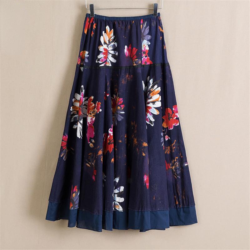 Spring Summer Fashion Women's Cotton Linen High Waist Slim Half Length Temperament Check Print Swing Skirt Plus Size