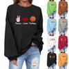Толстовка большого размера для женщин с круглым вырезом и принтом, с длинным рукавом, рубашки, толстовка