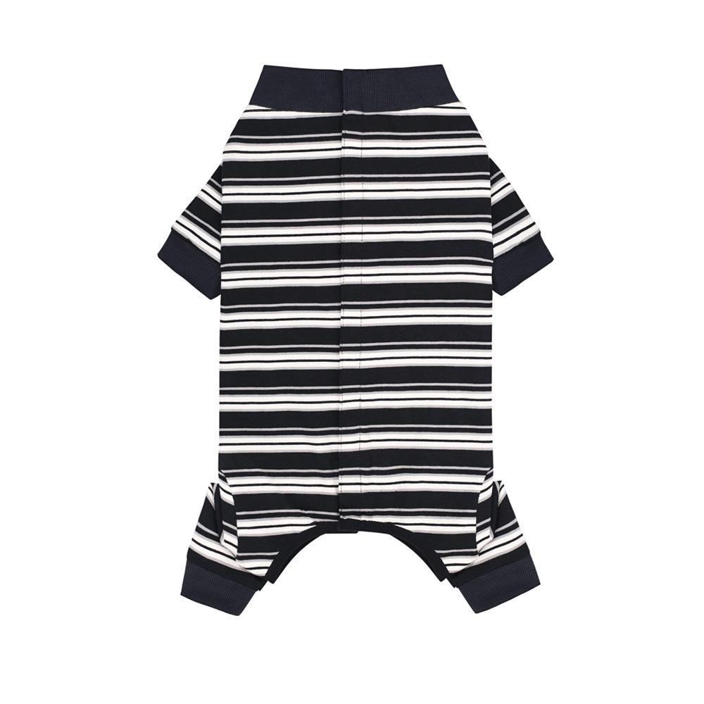 Fashionable Pet Dog Clothes Polyester Dog Pajamas Durable Puppy Stripes Jumpsuits Home