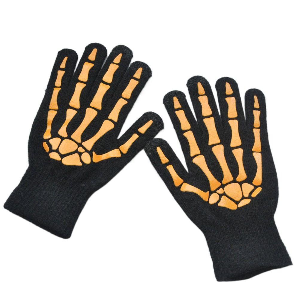 Thicken Luminous Skeleton Claw Gloves Full Finger Halloween Bone Claw Gloves  Cycling