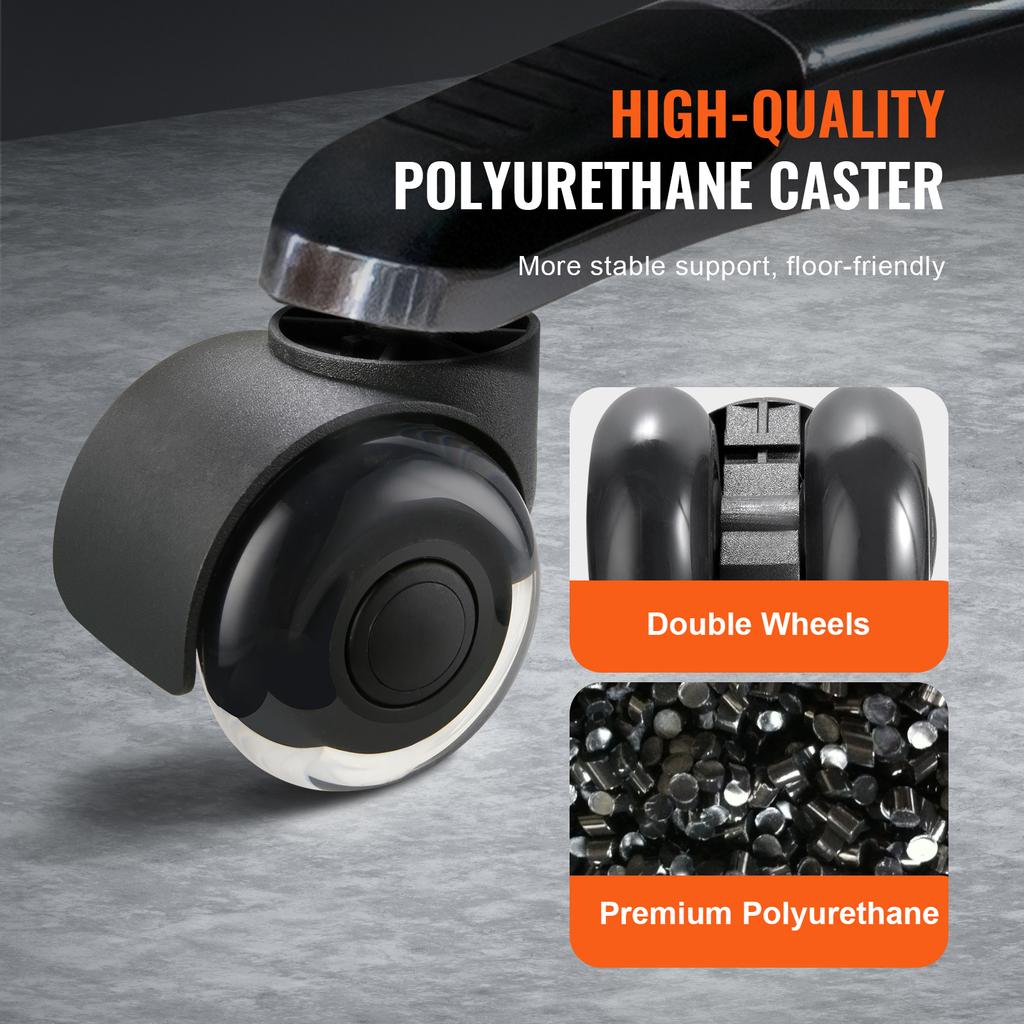 SucceBuy 2/3 Inch Set of 5 Office Chair Wheels Replacement Computer Gaming Desk Universal Caster for Hardwood Floors and Carpet