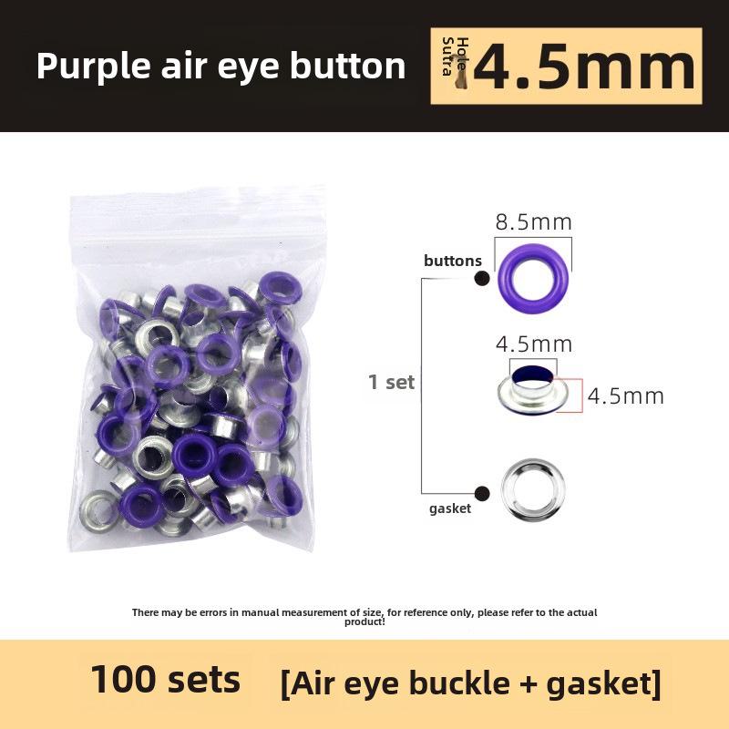 Набор из 200 металлических люверсов 10 цветов диаметром 5 мм с плоскогубцами