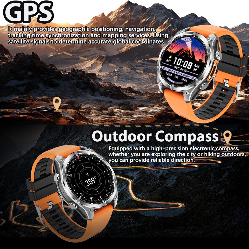 Мужские смарт-часы SACOSDING с экраном AMOLED 1,43 дюйма, разрешением 466*466 HD, многофункциональным спортивным режимом, Android iOS, универсальные смарт-часы