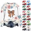 Women's Fashion Christmas  Printed Long Sleeve Loose Round Neck Sweatshirt Top Fall