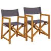 Folding Director Chairs 2 pcs Dark Grey Fabric
