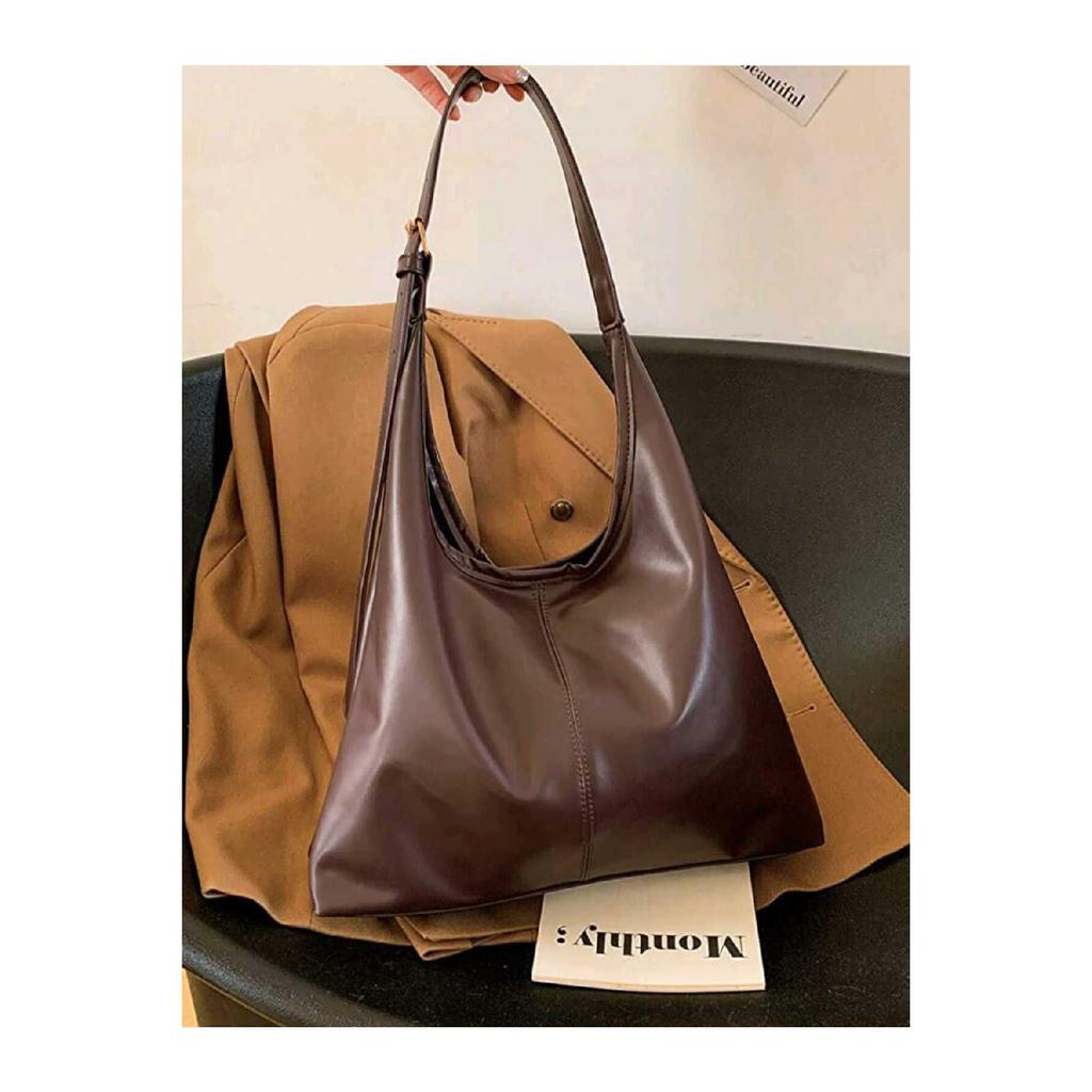 Women's Black Shoulder Bag Soft Inside And Outside Textured Quality Workmanship And Soft Faux Leather Hand Bag